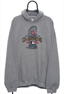MLB Majestic Chicago Cubs Graphic Grey Hoodie Mens