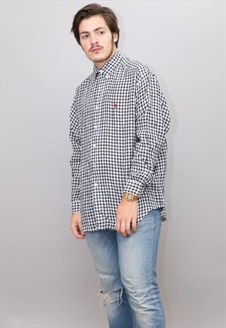 BLACK AND WHITE BLOCKED RALPH LAUREN SHIRT