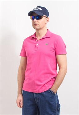 Lacoste polo shirt in pink short sleeve slim fit S/M