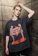GOTHIC T-SHIRT PREMIUM VINTAGE WASH PUNK GRUNGE TEE IN GREY