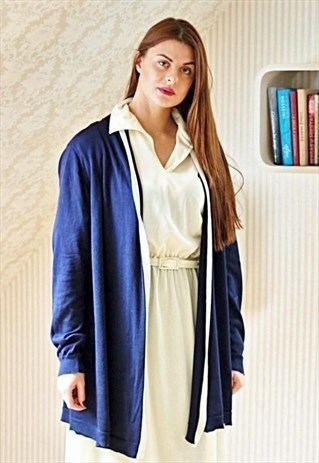 VINTAGE RALPH LAUREN NAVY CARDIGAN