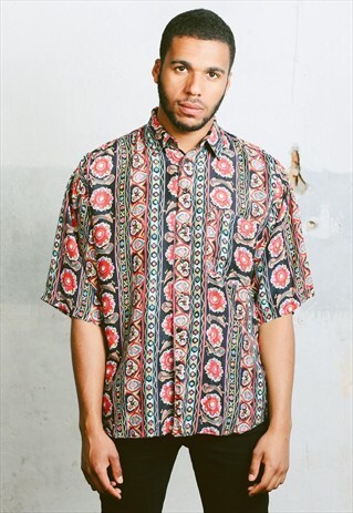 VINTAGE BOLD ABSTRACT SILK SHIRT