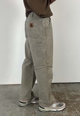 Vintage Carhartt Carpenter Pants Men's Stone Grey