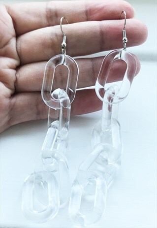 CLEAR LOOP GEO SHAPE EARRING