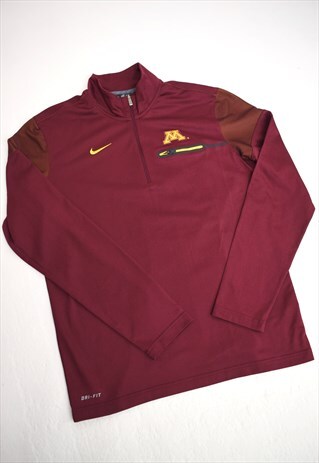 VINTAGE 90S NIKE MARRON 3/4 ZIP SWEATSHIRT