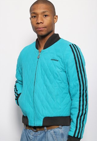 VINTAGE ADIDAS REVERSIBLE JACKET BLUE BLACK