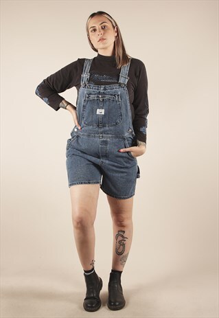 VINTAGE 90S LEE BLUE DENIM SHIRT DUNGAREES /A11105
