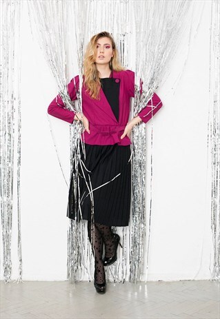 80S ELEGANT BELTED DRESS