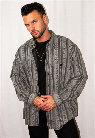 VINTAGE GEO-TRIBAL PATTERNED SHIRT