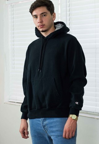 VINTAGE CHAMPION HOODIE SWEATSHIRT LOGO 90S M 20.3