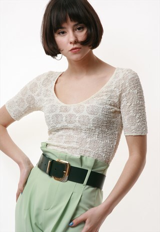 90S VINTAGE WOLFORD LACE TOP 1418