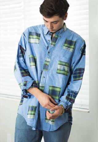 VINTAGE NAUTICA SHIRT LOGO 90S L 16