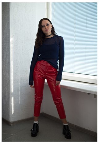 VINTAGE 90'S BLUE HALLOWEEN FISHNET TOP
