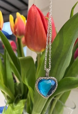 Y2K Heart Of The Ocean Turquoise Necklace Set