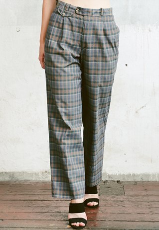 VINTAGE 90S CHECK PRINT TROUSERS