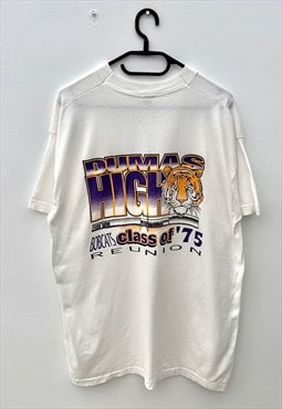Vintage Dumas Bobcats high school white T-shirt XL 