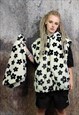 FLORAL FLEECE HOODED JACKET DETACHABLE DAISY FLOWER BOMBER