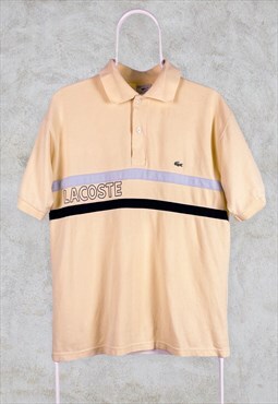 Vintage Lacoste Yellow Striped Polo Shirt Medium