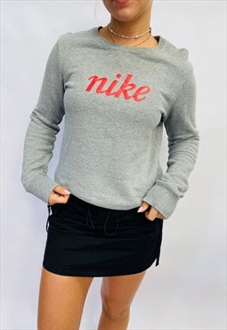 Vintage Size L Nike Y2K Grey Sweatshirt