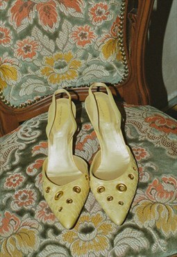 BOTTEGA VENETA slingback light yellow golden shoes