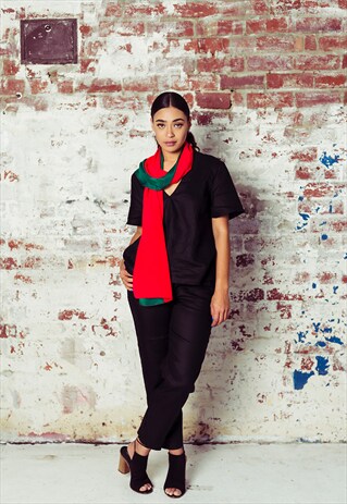 RED & GREEN SILK SCARF