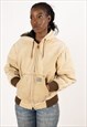 VINTAGE POLAR KING HOODED WORKWEAR JACKET WOMEN'S BEIGE