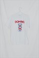 Vintage 90s Relaxed Fit Domino 93s Cotton T-Shirt in White S