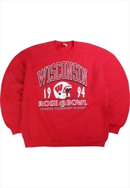 Vintage 90's Jerzees Sweatshirt Wisconsin 1994 Rose Bowl