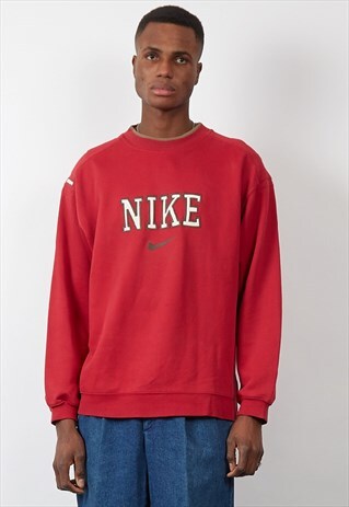 VINTAGE 90'S NIKE DARK RED LOGO SWEATSHIRT