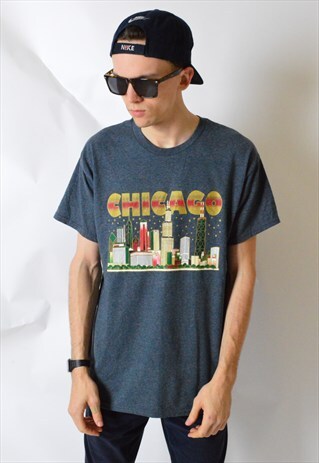 VINTAGE 90S GREY CHICAGO T-SHIRT