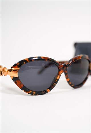 BURBERRY BROWN WITH GOLD VINTAGE SUNGLASSES RARE