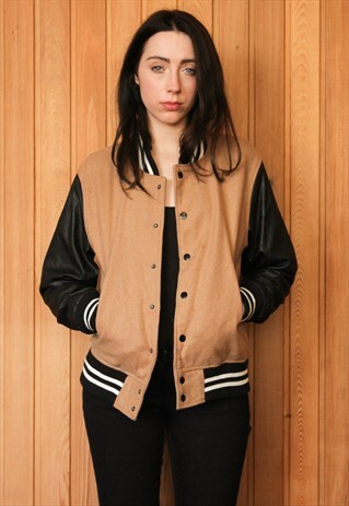 VINTAGE 1980S BROWN BOMBER JACKET