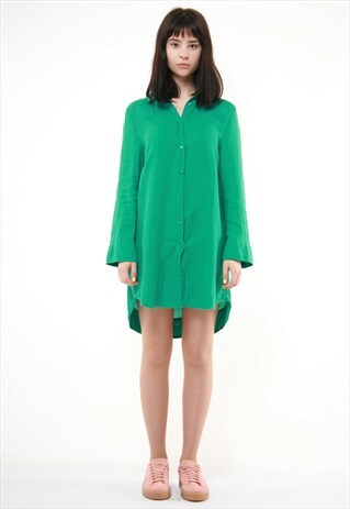 90S VINTAGE MAX MARA LINEN LONG SHIRT OVERSIZED DRESS 763