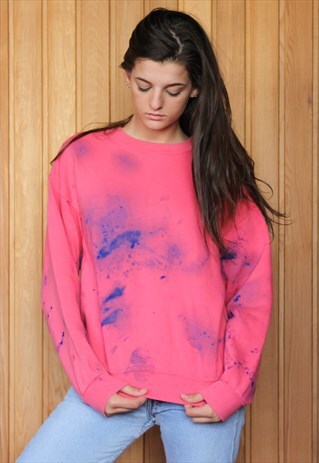 VINTAGE 1990S PINK PAINT SWEATER