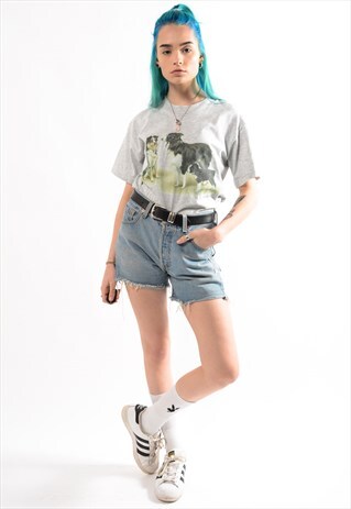 VINTAGE GREY DOG TEE SHIRT