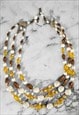  60's Vintage Plastic Beaded 3 Chain Ladies Necklace