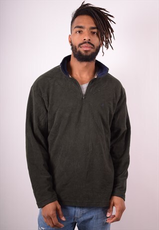 NAUTICA MENS VINTAGE FLEECE JUMPER MEDIUM GREEN 90S