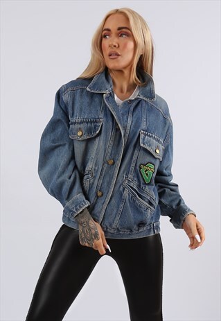 Y2K USA G COMPANY DENIM JACKET OVERSIZED 12 14 M L (5AC)