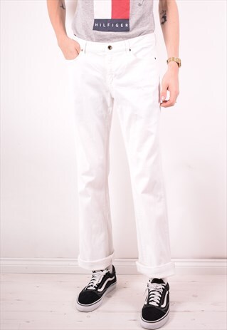 ARMANI MENS VINTAGE JEANS W32 L35 WHITE 90S