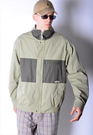 VINTAGE 80S KHAKI COLOUR BLOCK JACKET