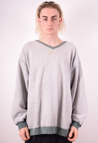 NIKE MENS VINTAGE SWEATSHIRT JUMPER XXL GREY 90S