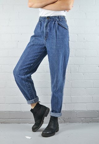 VINTAGE LEVI'S DARK ACID WASH TAPERED MOM JEANS