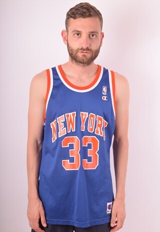 CHAMPION BASKETBALL TANK TOP NY EWING MADE IN USA (703)