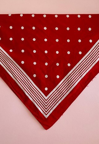 VINTAGE COTTON RED DOT BANDANA