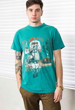 VINTAGE MIAMI DOLPHINS T-SHIRT LOGO 90S X 8.1
