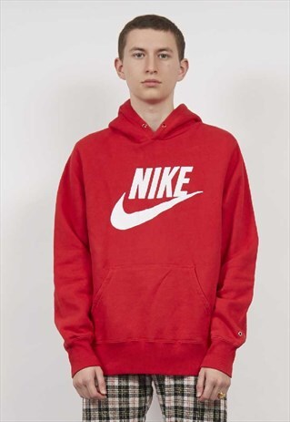 VINTAGE 90'S NIKE RED LOGO HOODIE
