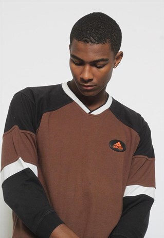 VINTAGE ADIDAS LOGO SWEATSHIRT BROWN