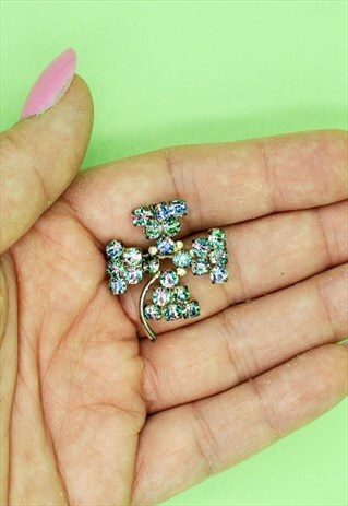 30S FLOWER BROOCH RAINBOW CUTE VINTAGE JEWELLERY