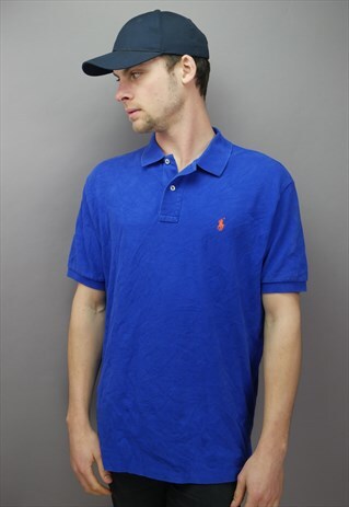 VINTAGE RALPH LAUREN POLO SHIRT IN BLUE WITH LOGO