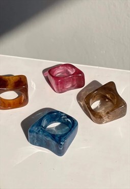 Festival acrylic fashion 4 ring stacking set